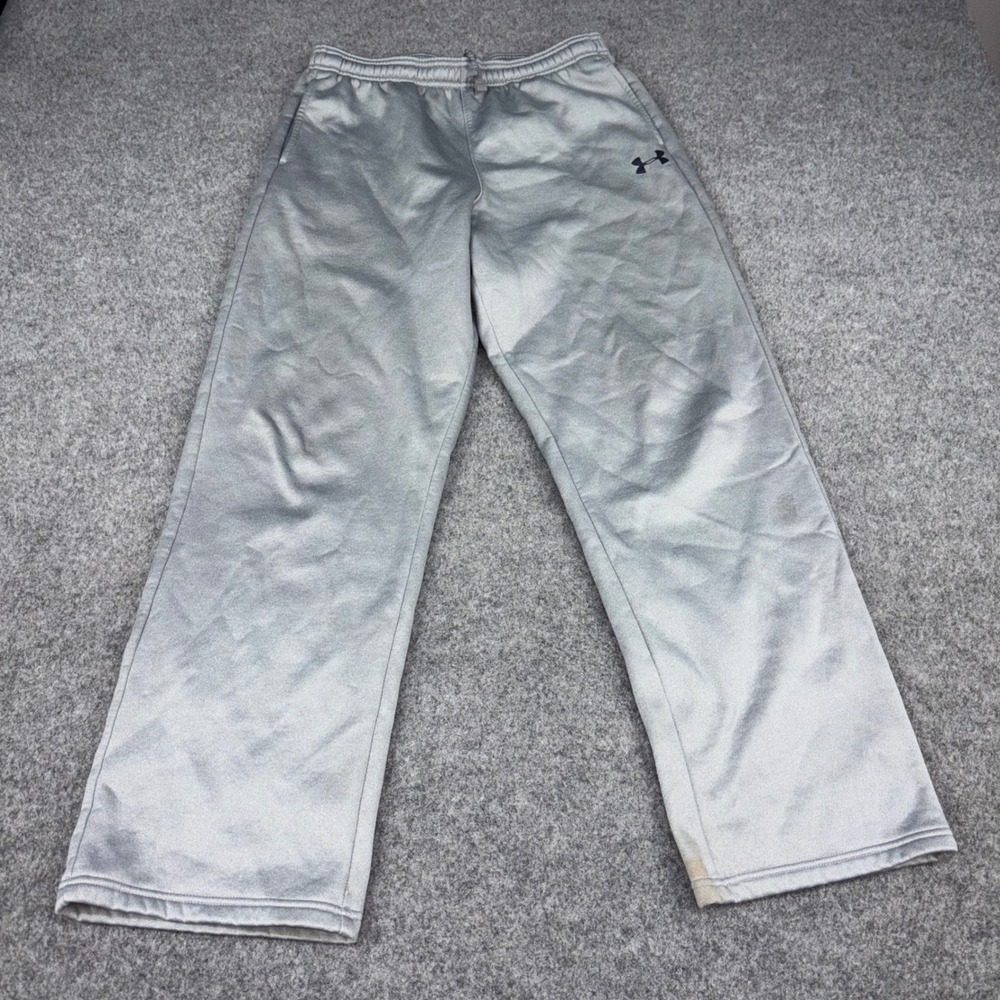Under Armour Storm Sweatpants Mens Youth XL Gray Fleece Lined Athletic Logo Pant